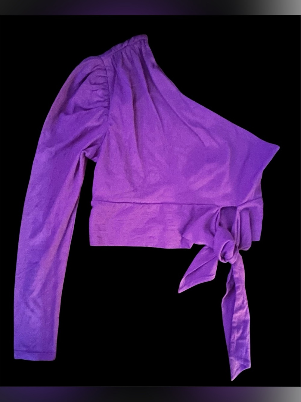 READ DESCRIPTION! Free People Purple One-Shoulder Tie-Waist Crop Top